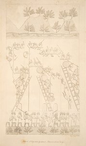 Una ciudad tomada por asalto - Prisioneros llevados, de Monumentos de Nínive, pub. 1849 de Austen Henry Layard