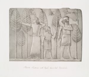 Cazadores con gacela, liebre y aves (Khorsabad)