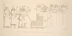 El rey ante un castillo sitiado, el ariete haciendo una brecha en las murallas, de Monumentos de Nínive, pub. 1849