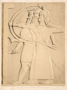 Dos arqueros y un escudero, de Monumentos de Nínive, pub. 1849