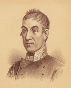 General de División Lachlan Macquarie, Quinto Gobernador de Nueva Gales del Sur (litografía en color) de Australian School
