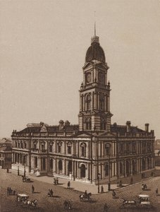Melbourne, Australia: Ayuntamiento de Hotham (litografía) de Australian School