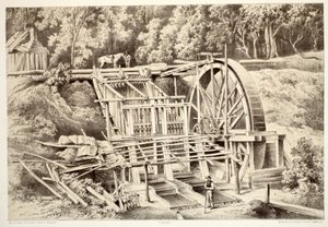 Molino de trituración de cuarzo, de La Historia de Australasia por David Blair, McGrady, Thomson y Niven, 1879 de Australian School