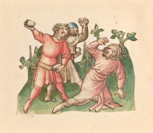 El apedreamiento de Nabot de Austrian 15th Century