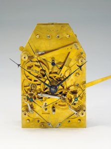 Un bodenstanduhr de mes con ecuación de tiempo y calendario completo de Austrian School