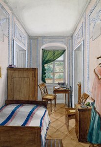 Pequeña sala estilo Biedermeier, acuarela, Austria de Austrian School
