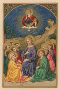 Cristo entre los discípulos (cromolito) de Austrian School