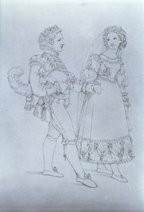 Diseños de vestuario para Fígaro y Susanna de la ópera 