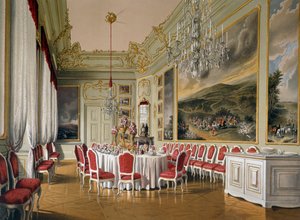 Comedor en los Apartamentos Imperiales, Palacio de Schoenbrunn (Lista del Patrimonio Mundial de la UNESCO) de Austrian School