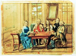 La emperatriz María Teresa de Austria jugando a las cartas con el mariscal de campo Karoly Batthyany (1698-1772), Nadasky y el mariscal de campo Leopold Joseph, Conde von Daun (1705-66), 1751 de Austrian School