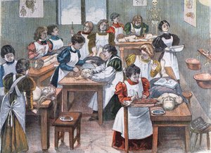Estudiantes femeninas en un Instituto de Anatomía en Nueva York, 1897 de Austrian School