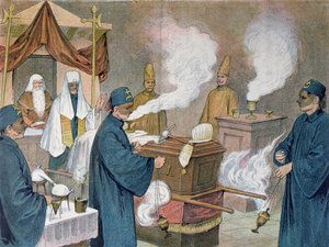 Funeral en una Logia Masónica en Austria, 1897 de Austrian School