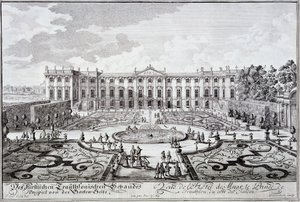 Fachada del jardín del Palacio del Príncipe de Trauthson, Viena c.1719 de Austrian School