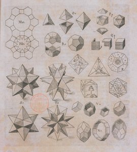 Formas geométricas, de Harmonices Mundi por Johannes Kepler (1571-1630) publicado en Linz, 1619 de Austrian School