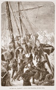 A bordo del Tegetthof durante una tormenta de hielo, octubre de 1872, 1876 de Austrian School