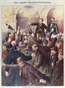 La policía disolviendo una reunión de protesta de trabajadores desempleados, 1897