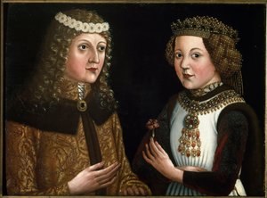 Retrato de Ladislao Póstumo, Rey de Bohemia, Hungría y Croacia, con su prometida Magdalena de Valois