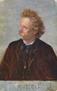 Postal que muestra a Edvard Hagerup Grieg (1843-1907) de Austrian School