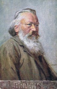 Postal que muestra a Johannes Brahms c.1910