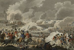 La Batalla de Waterloo, 18 de junio de 1815, publicada por Artaria y Co, c.1820 (aguafuerte coloreado) de Austrian School