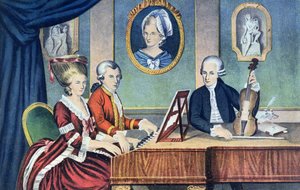La familia Mozart en 1780-81 de Austrian School