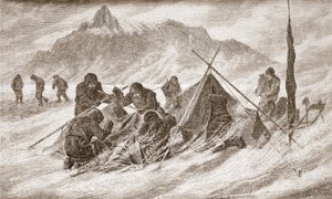 La lágrima se agranda durante una tormenta de nieve, 1876 de Austrian School