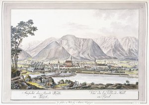 Vista de Hall en Tirol, 1779-1792 de Austrian School