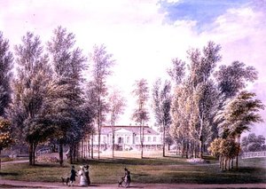Vista de una casa de campo en un parque, c.1815 de Austrian School