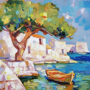 Un barco junto al mar