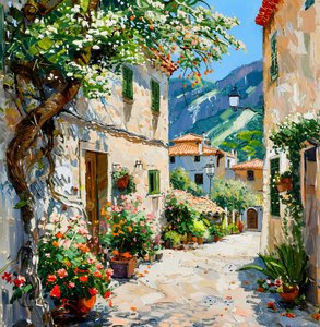 Una calle con encanto en un pueblo de Avanesova Elena