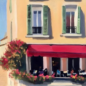 Florecimiento del Café Europeo de Avanesova Elena