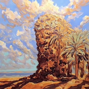 Palmeras doradas del desierto de Avanesova Elena