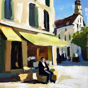 Un hombre en el Sunny Café