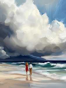 Un romántico paseo por la playa