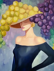 Sombrero elegante con motivos de uvas para mujer de Avanesova Elena