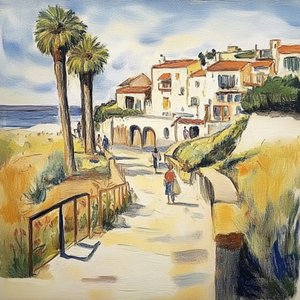 Un paseo por un soleado pueblo costero de Avanesova Elena