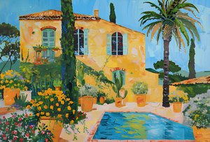 Villa soleada de estilo mediterráneo