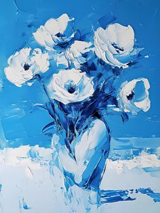 Flores azules con textura de Avanesova Elena