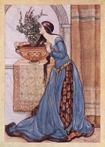 John Keats: Isabella, Or, The Pot Of Basil (litografía en color) de Averil Mary Burleigh