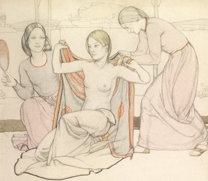 Los bañistas (acuarela y lápiz)