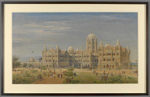 La terminal ferroviaria y las oficinas administrativas de la Gran Península India, Bombay, más tarde llamada terminal ferroviaria Victoria de Axel Haig