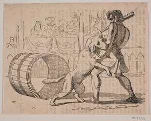La lucha de Macaire con el perro