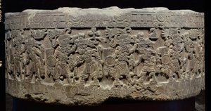La Piedra de Tizoc (c.1481-86) o Temalacatl, 1325-1521 de Aztec