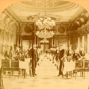 El Gran Comedor, Hotel Windsor, dicho ser el mejor del mundo, Montreal, Canadá, 1894 de B. W. Kilburn