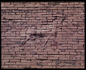 (detalle) de un toro, relieve de la puerta de Ishtar, 580 a.C. de Babylonian