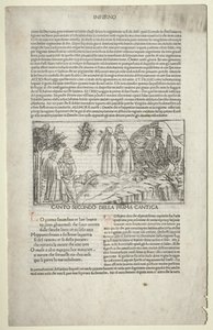 Dante y Virgilio con la visión de Beatriz, c.1481-1485 de Baccio Baldini