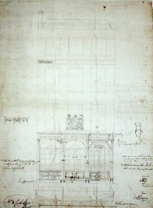 Diseño para la Oficina de la Lotería Estatal de Nicholson, No. 3 Cockspur Street, Ciudad de Londres de Baker Baker