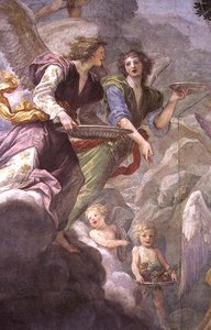Cristo servido por ángeles (detalle) de Baldassare  Franceschini