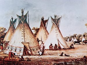Aldea de la Tribu Kiowa de Baldwin Mollhausen
