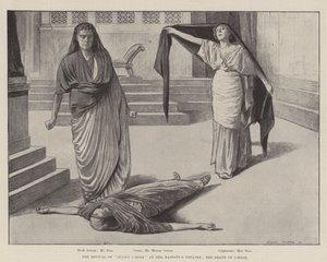 La reposición de "Julio César" en el teatro de Su Majestad, la muerte de César (grabado) de Balliol (after) Salmon